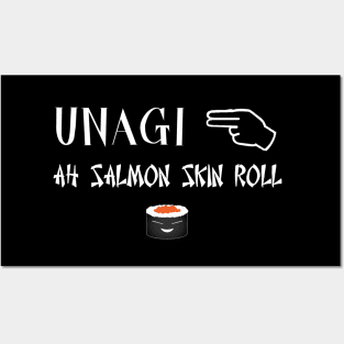 Unagi, Salmon skin roll Posters and Art